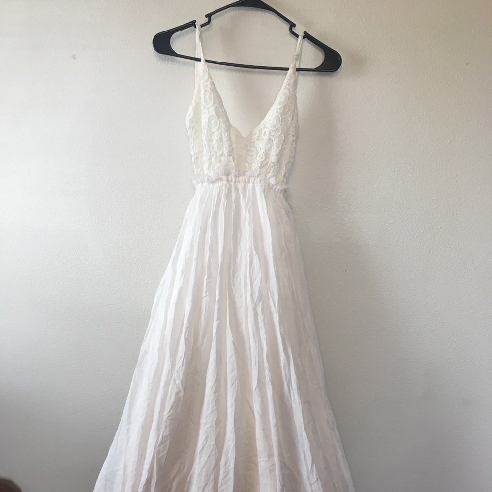 White Backless Maxi Dress